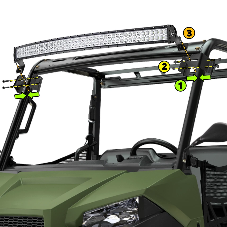 Soporte para vainas LED barra de luz Pro-fit jaula 50"" para Polaris Ranger XP 570 1000 Crew Foto 2 de 4