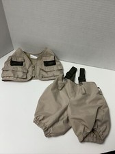 Build A Bear BABW Olive Khaki Fly Fishing Outfit Waders Pants Vest Safari