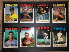1986 TOPPS BASEBALL CARD YOU CHOOSE MLB CARDS FREE SHIPPING
