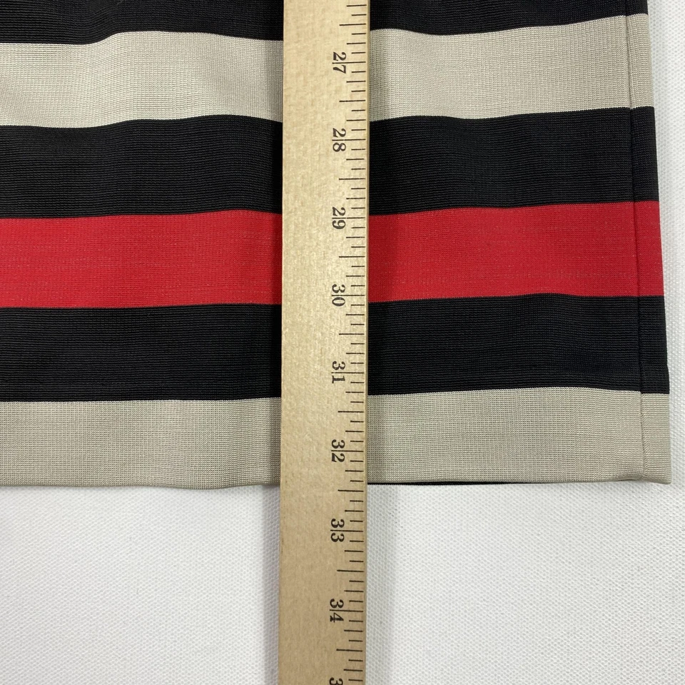 Diane von Furstenberg 连衣裙女式 2 黑色棕褐色红色条纹修身短袖 — 第 2/4 张图片