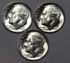 (3) Roosevelt Dimes - 1955D 1955P 1955S - #9657D - FREE SHIPPING