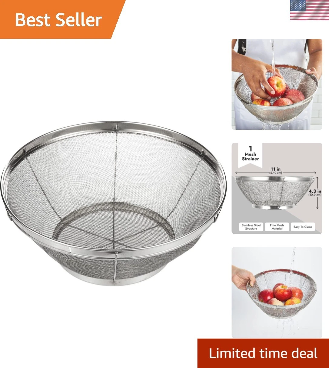 Stainless Steel Fine Mesh Strainer - Durable Rust-Resistant Mesh Colander - E...
Opens in a new wind