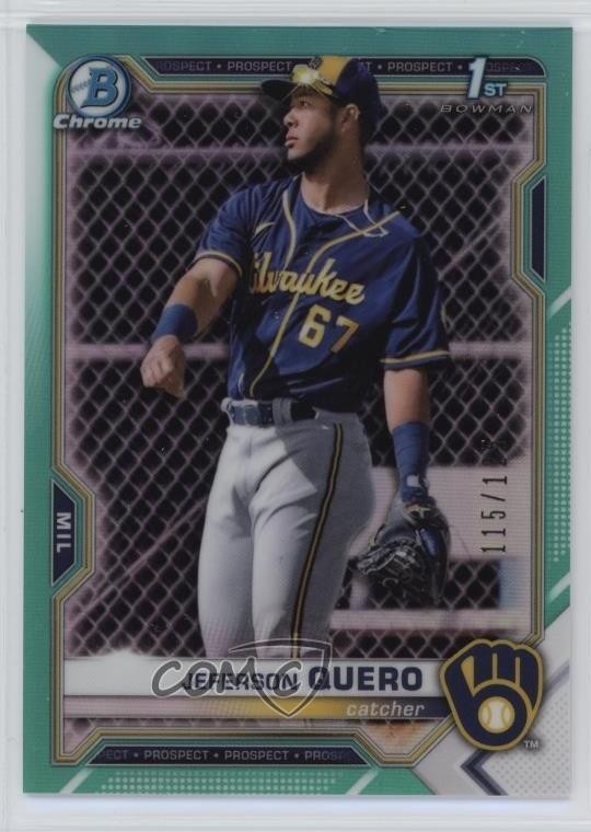 2021 Bowman Chrome Prospects Aqua Refractor 115/125 Jeferson Quero #BCP-181 0h29