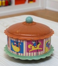Vintage Plastic Spinning Top Bells Carousel Baby Childs Kids Toy