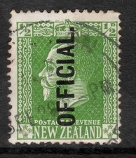 NEW ZEALAND 1915 1/2d GREEN KGV SURFACE OFFICIALS STAMP VFU**