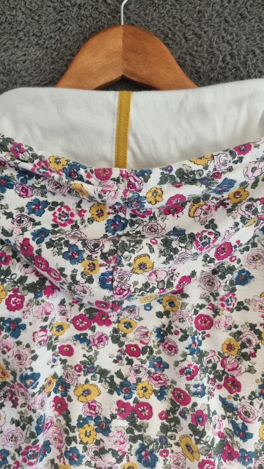 Joules Marlston Floral Hoodie Womens UK 12 Cotton Pullover Sweatshirt image 10