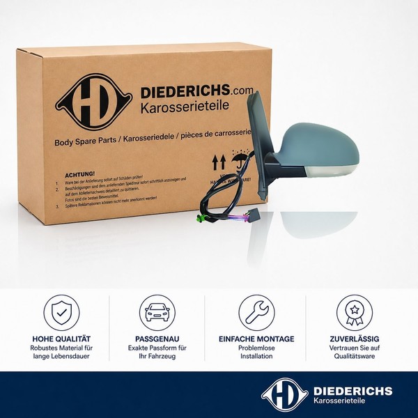 Aussenspiegel Rechts Diederichs 2214624 FÜR VW Seitenspiegel RÜCkspiegel Aussen-image