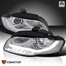 Fits 2006 2007 2008 Audi A4 S4 B7 Projector LED Strip Tube Headlights Left+Right