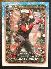 2024 Topps Holiday Elly De La Cruz Santa Hat Variation & Base Rookie Lot #H102