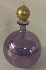 Hand Blown Purple Bulbous Perfume Bottle With Stopper