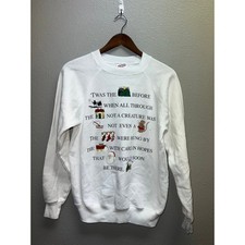 Vintage Christmas Sweatshirt Twas The Night Before Winter Crewneck Medium 90s