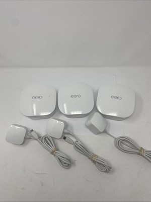 Amazon eero 6 Dual-Band Mesh Wi-Fi 6 System - 3 Pack (Model J010001) With Cords