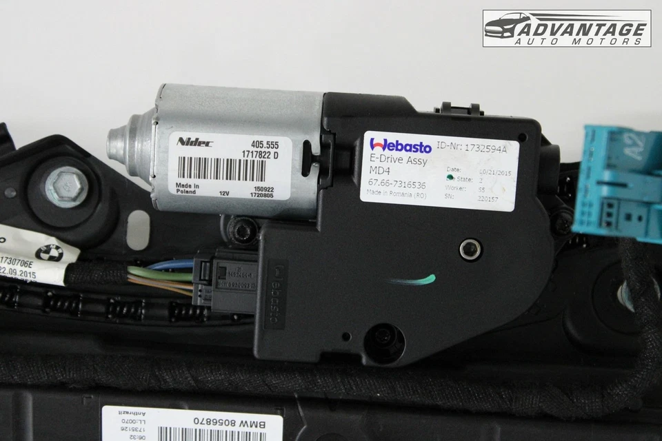 BMW 328I GT XDRIVE F34 2014-2016 techo corredizo panorámico superior techo corredizo con motor OEM Foto 4 de 4