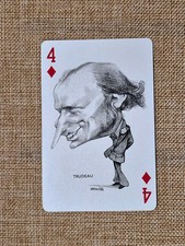 Pierre Trudeau 1973 Cartoon by Alfonso Lucky Poker Card Satire