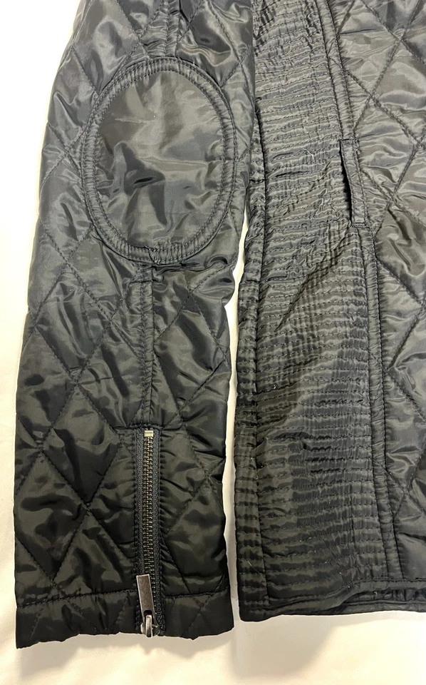 Banana Republic Women’s Quilted Nylon Moto Jacket Black XS Missing Belt - Image 3 of 4