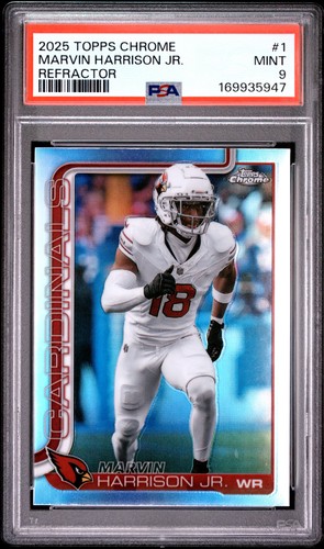 2025 TOPPS CHROME REFRACTOR #1 MARVIN HARRISON JR. PSA 9