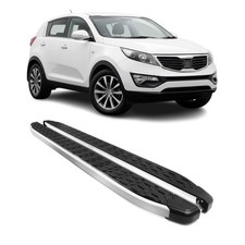 Alu Trittbretter Seitenschweller für Kia Sportage III 2011-2016 Schwarz Silber