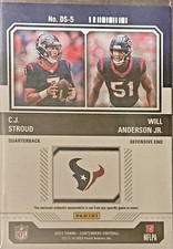 C.J Stroud / Will Anderson (Houston Texans) 2023 Panini Contenders Rookie Ticket