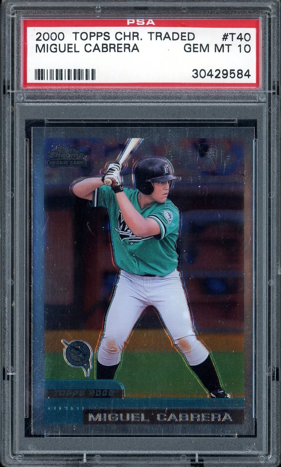 MIGUEL CABRERA 2000 TOPPS CHROME TRADED #T 40 PSA 10 RC