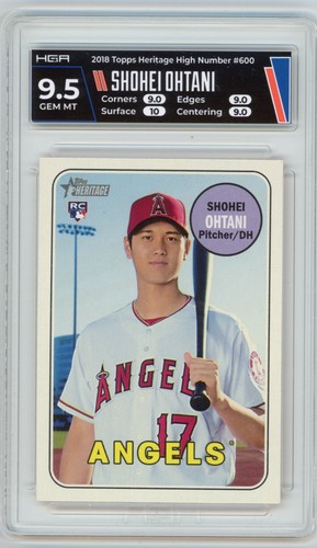 Shohei Ohtani 2018 Topps Heritage High Number HGA 9.5 Gem Mint #600 Rookie (B)