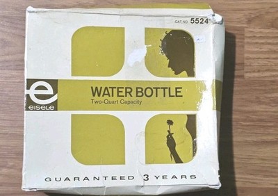 Vintage Eisele Water Bottle 2 Quart Capacity Cat No 5524 Boxed Rubber Made USA