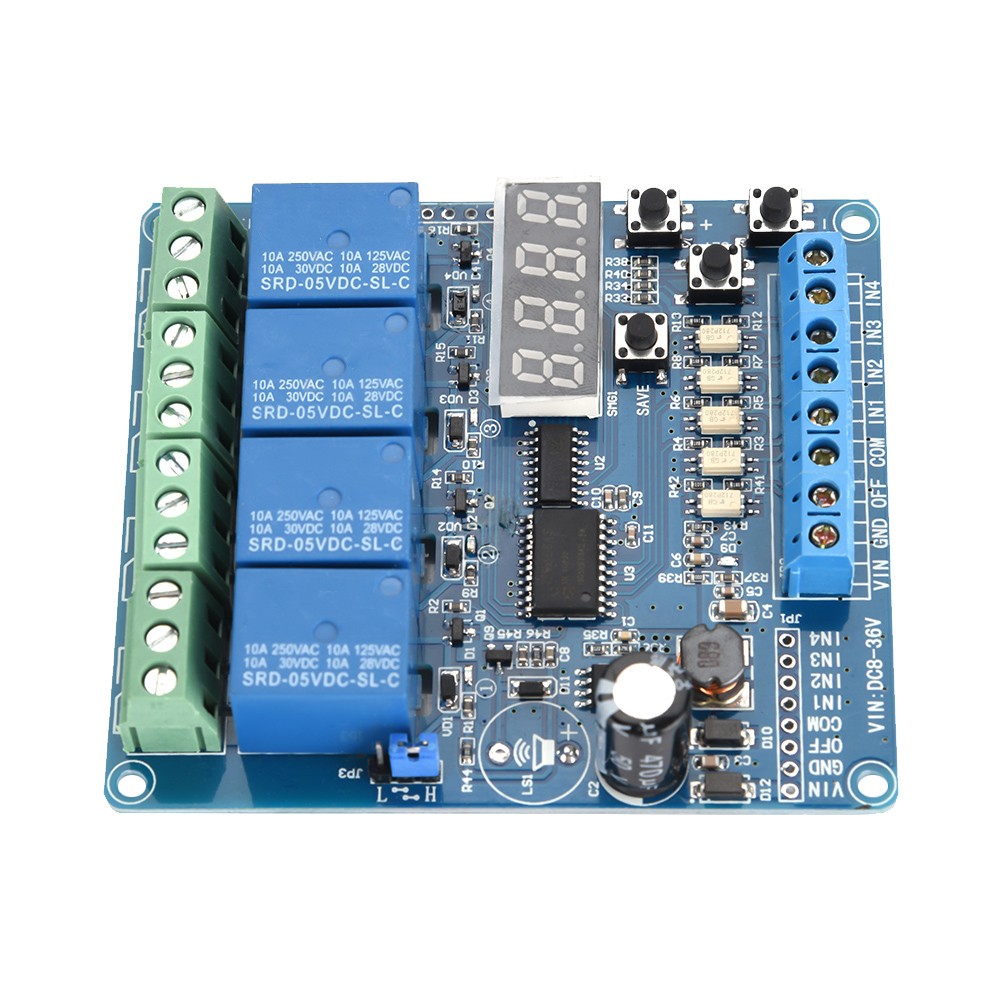 4-channel Relay Module With Multifunction Time Delay Control For Automation