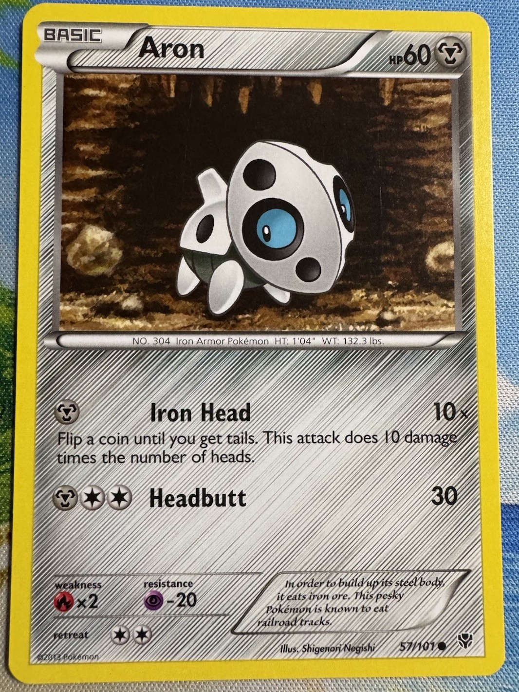 2013 Pokemon TCG Plasma Blast Aron Common 57/101 Lightly Played