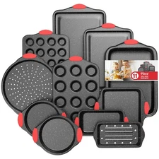 11-Piece Nonstick Stackable Baking Pans Set, Toxin-Bakeware Sets, Baking Pan ...