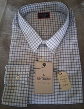 MEN's UNTUCKit Long Sleeve Shirt - 3XL Regular Tall - "DELANEY" - Wrinkle Free