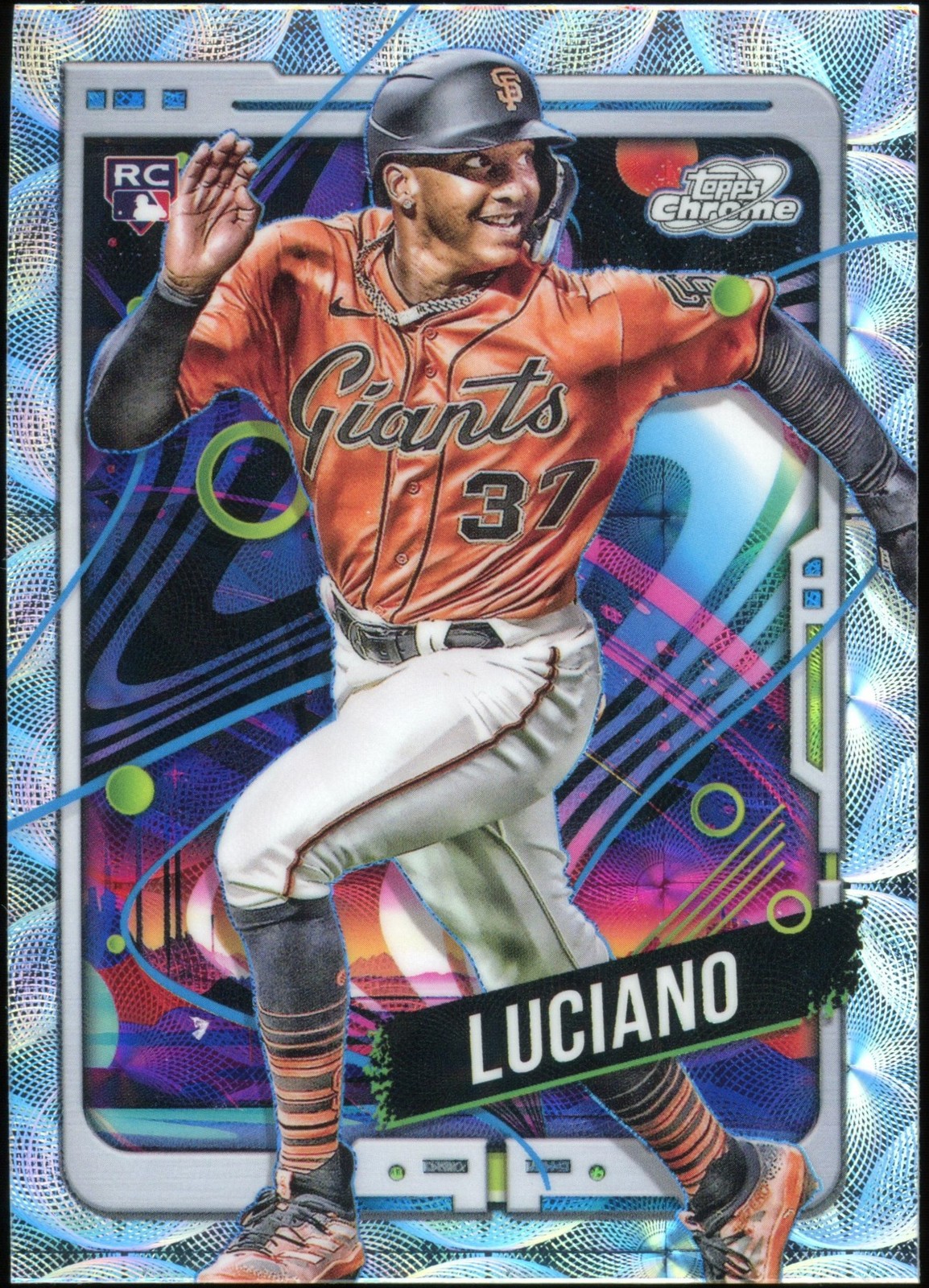 2024 Topps Chrome Cosmic Marco Luciano #99 Nucleus Refractor Rookie Card
