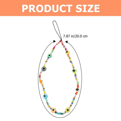 Devil's Chain Phone Charm Cute Beaded Lanyard Wrist Strap Anti Theft - 第 10/12 張圖片