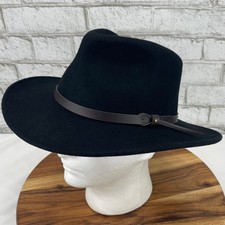 Dorfman Pacific Co. DPC Black Wool Mens L/XL Outback Western Crushabel Hat
