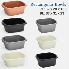 Plastic Washing Up Bowl Rectangular 7L 32cm / 9L Large Kitchen Basin Sink Bowls