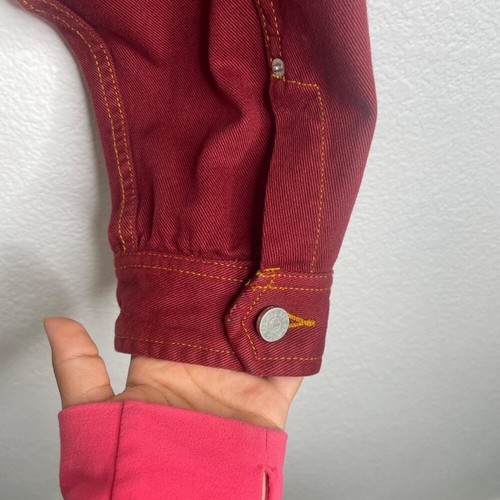 BDG Urban Outfitters Damen rote Jacke Größe Small Denim Langarm Knopfleiste - Bild 10 von 13