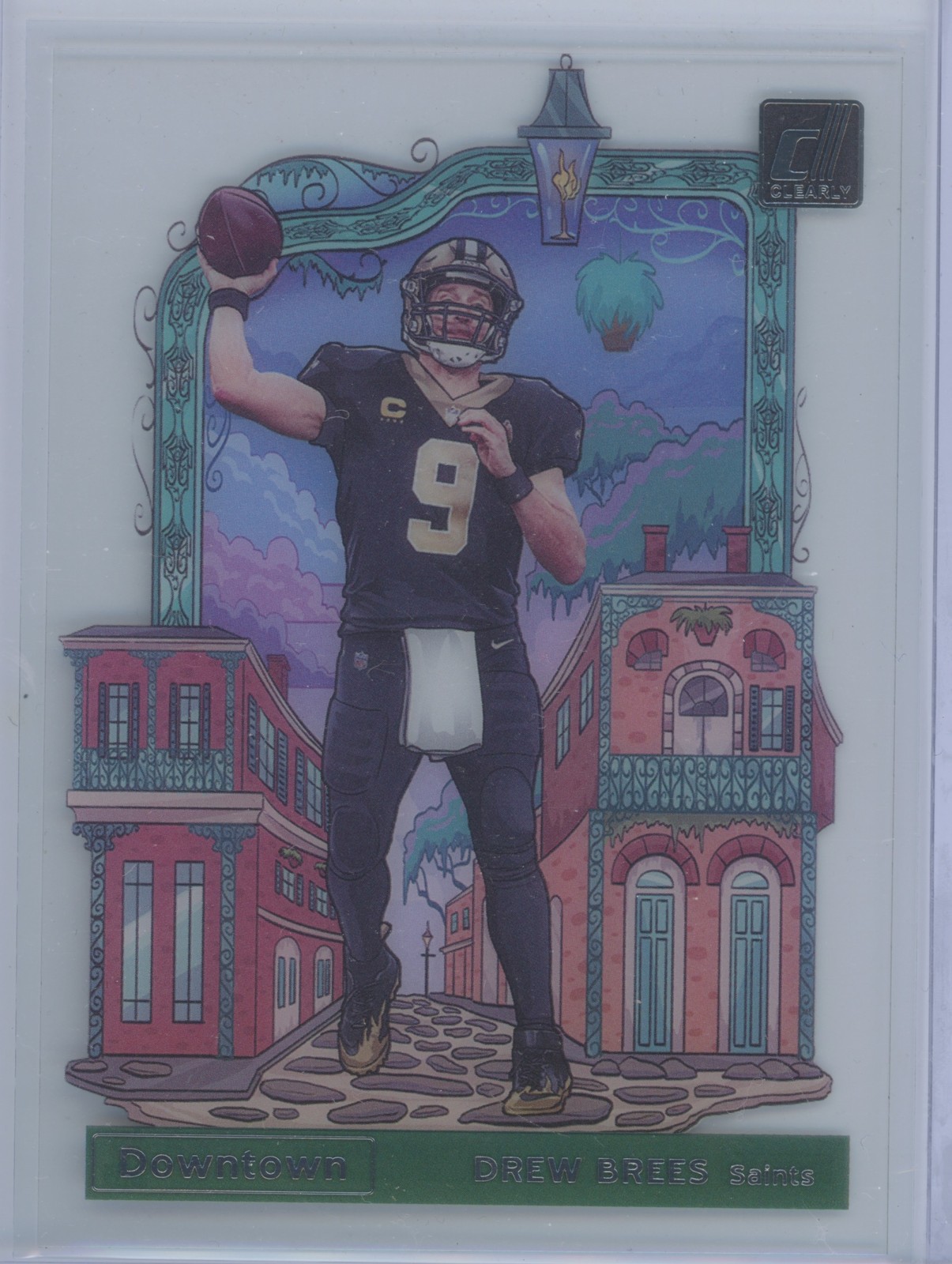 2021 Panini Clearly Donruss Football Drew Brees #D-17 Downtown
