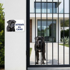10PZ CARTELLO ATTENTI AL CANE - cm.30x20h
