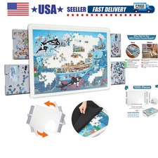 1500 Pieces Rotating Plastic Puzzle Board with Drawers and Cover, 35"x27" Por...