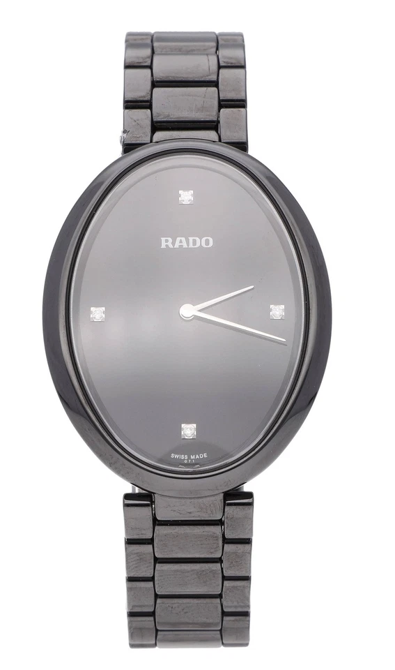 Rado Esenza Touch 34mm Quartz Black Diamond Dial Ceramic Ladies Watch R53093712
