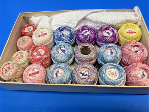 Vintage Tatting Thread Star JP Coats & Clark Multi Colors DMC 125 Yds Lot Of 20
