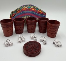 Perudo Leather Dice Game Andes Leather Cups W...