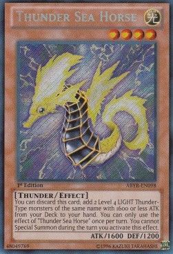 YuGiOh Thunder Sea Horse ABYR-SP098 Secret Rare Spanisch Excellent unl.