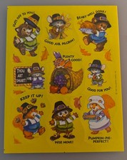 Vintage Hallmark sticker sheet Thanksgiving