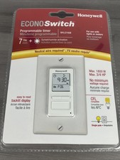 Honeywell RPLS740B 7-Day Programmable Light Switch Timer, White