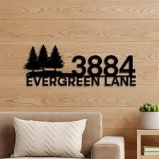 Personalized Metal Address Sign, House Numbers, Custom Metal Home Number Art