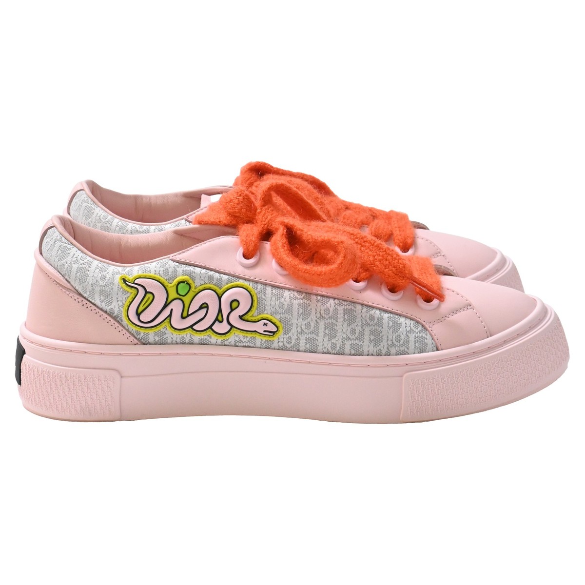 Dior X Kaws B33 Spin Sneakers In Pink Leather Men Pink Size 43 | eBay