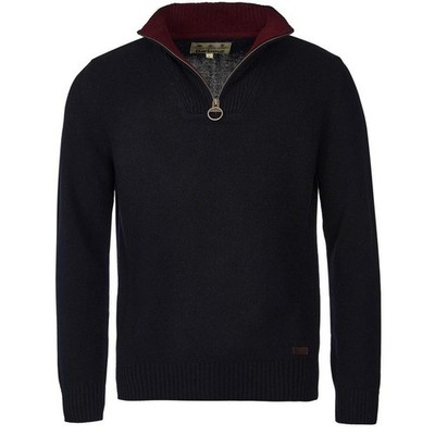 Barbour Nelson Essential Half Zip Pullover Navy