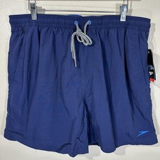 NWT Speedo Mens XL Volley 16" Swim Trunks Navy Blue