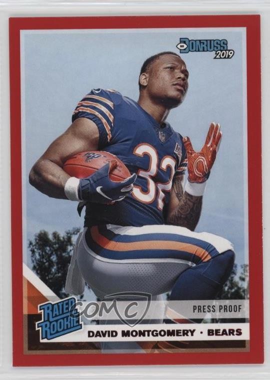 2019 Panini Donruss Rated Press Proof Red David Montgomery #311 Rookie RC 02l6