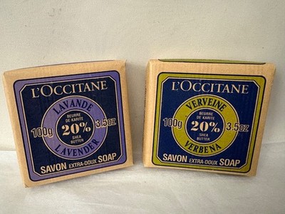 L'Occitane 2 Bar Soap 3.5 oz Lavender & Verbena w/Shea Butter Extra Gentle NEW!