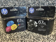 Genuine HP 67XL Black Tri-Color Ink Set Date: June 2027